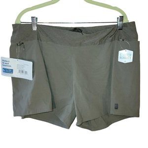 Sierra Designs Stretch Mobility Khaki Green Hiking Shorts Women Size 12 NWT